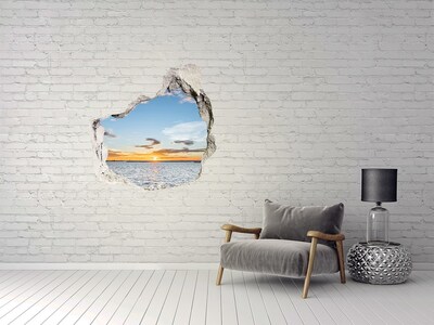 Hole in the wall decal Sunset over the sea
