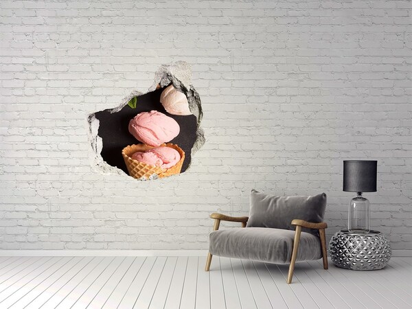 Hole in the wall sticker Ice cream