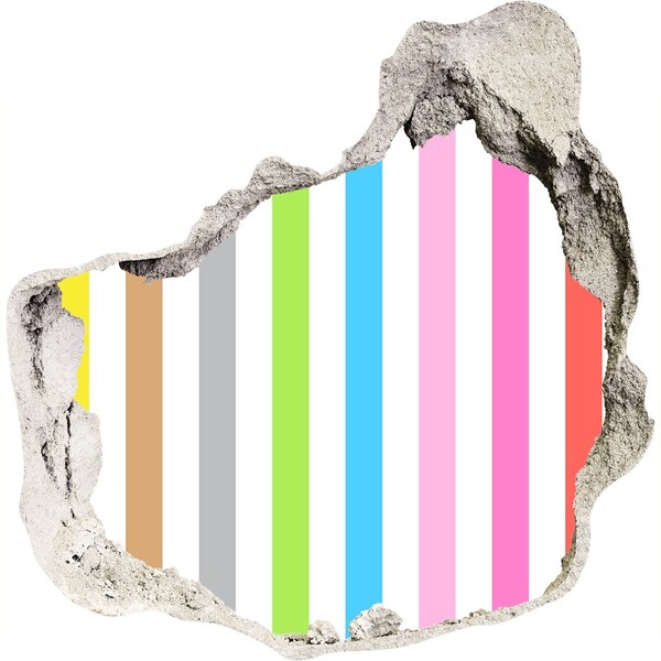 Hole in the wall sticker Colorful stripes