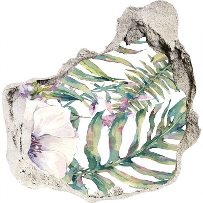 Hole wall sticker Tropical garden behind the wall