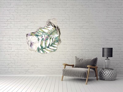 Hole wall sticker Tropical garden behind the wall