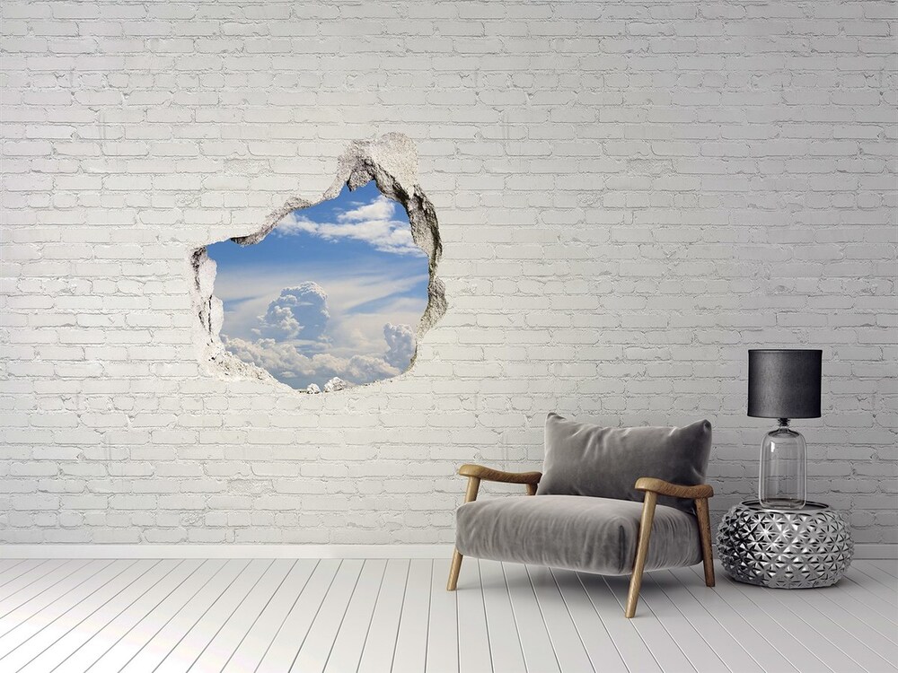 Hole wall sticker Clouds in the sky