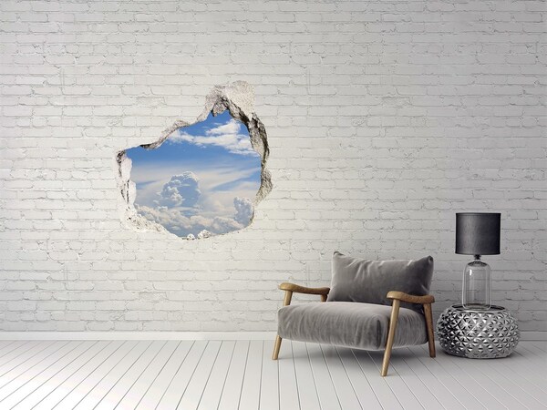 Hole wall sticker The sky is full of clouds