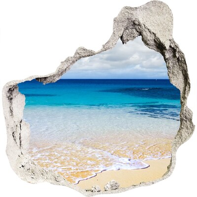 3D wall hole Caribbean Beach Through a Hole in the Wall