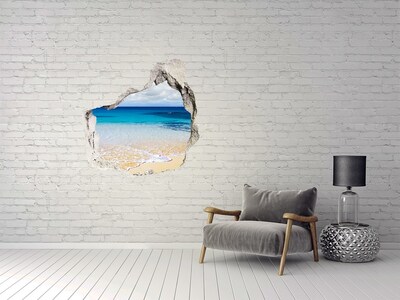 3D wall hole Caribbean Beach Through a Hole in the Wall