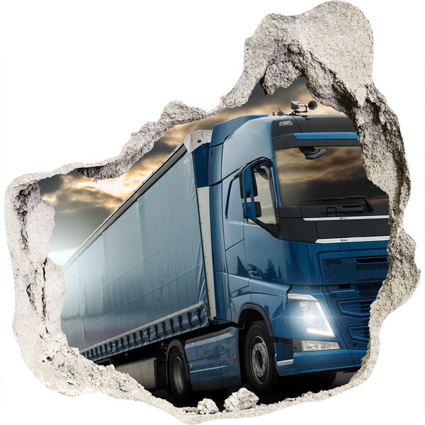 Hole in the wall sticker Truck on the way