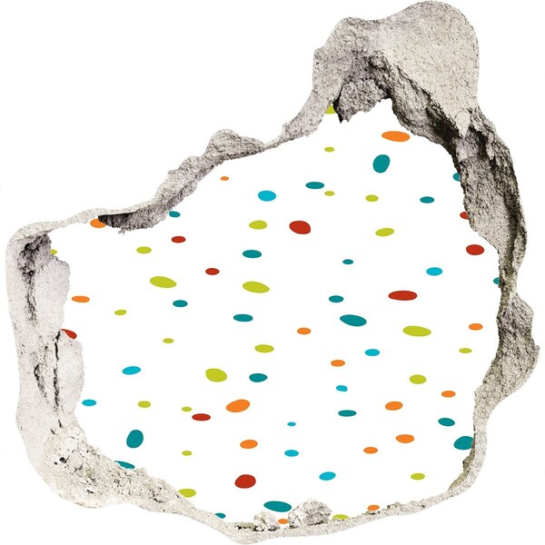Hole wall sticker Colorful dots on a white background