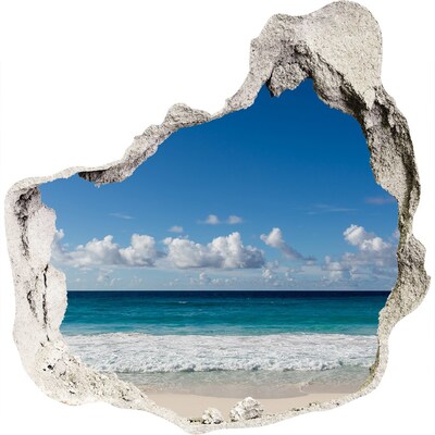 Hole in the wall sticker Seychelles beach