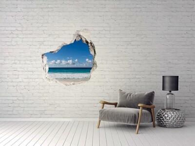 Hole in the wall sticker Seychelles beach