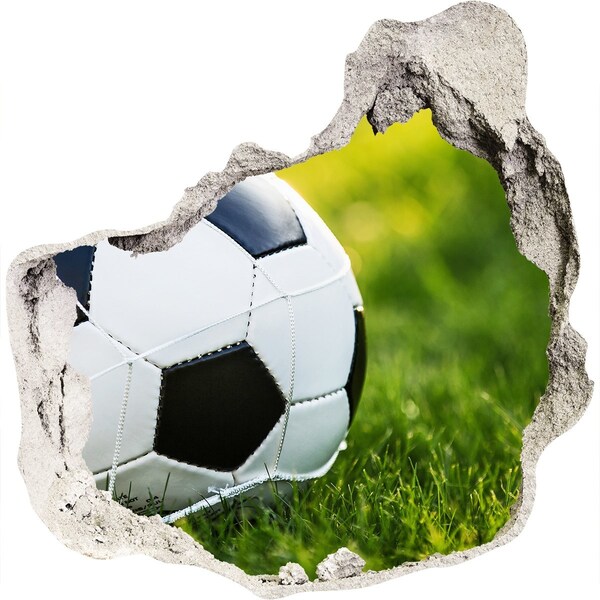 Hole in the wall decal Football on the pitch