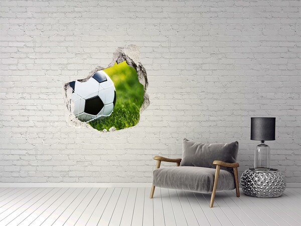 Hole in the wall decal Football on the pitch