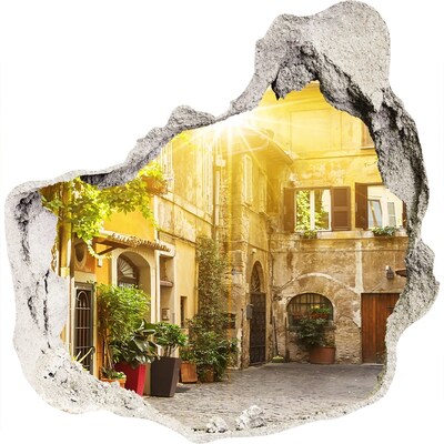 Hole in the wall sticker A charming courtyard in a sunny town