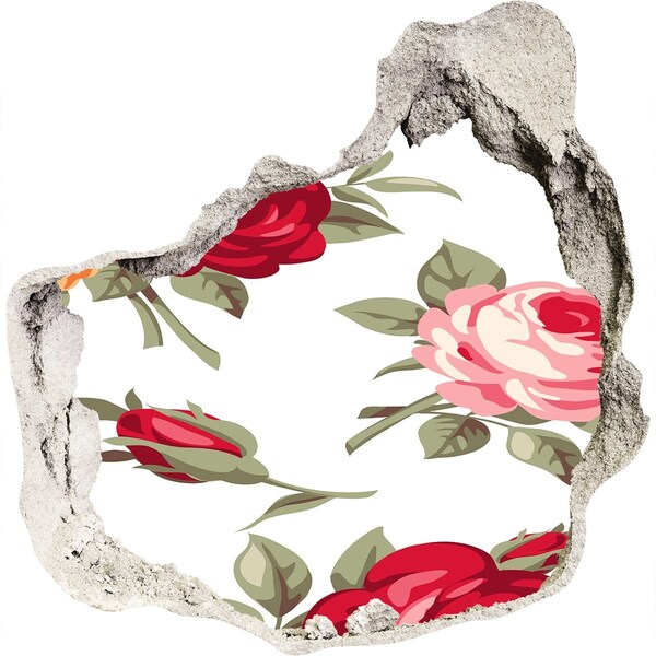 Hole in the wall decal Roses