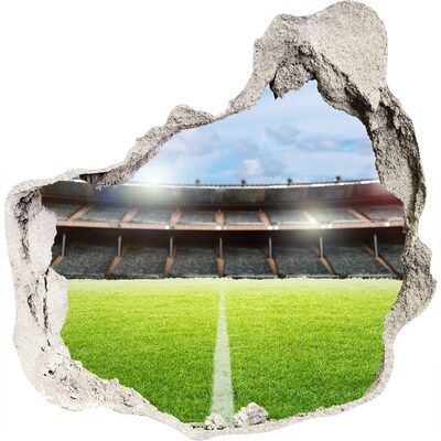 Hole in the wall sticker Football stadium from behind the wall
