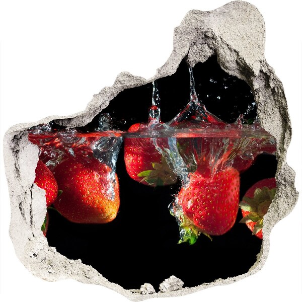 Hole in the wall sticker Strawberries under water