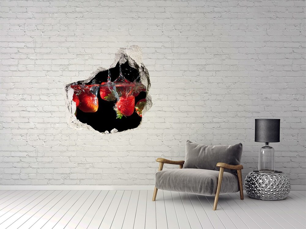 Hole in the wall sticker Strawberries under water