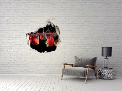 Hole in the wall sticker Fruity splash with strawberries