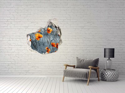 Hole in the wall sticker Field poppy seed