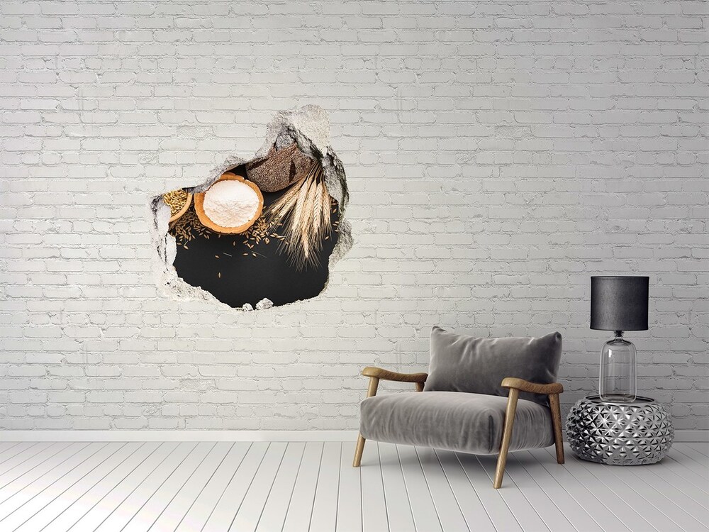 Hole in the wall decal Bread and wheat