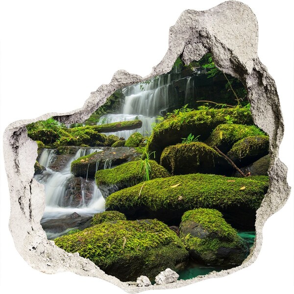 Hole in the wall decal Green Oasis with Waterfall