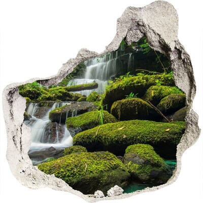 Hole in the wall decal Green Oasis with Waterfall