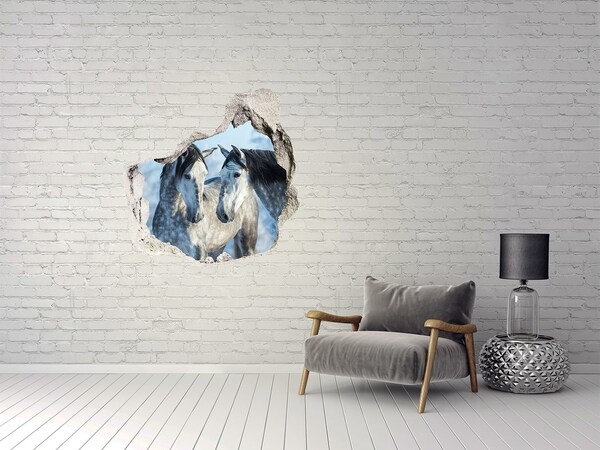 Hole in the wall decal Horses in virtual space