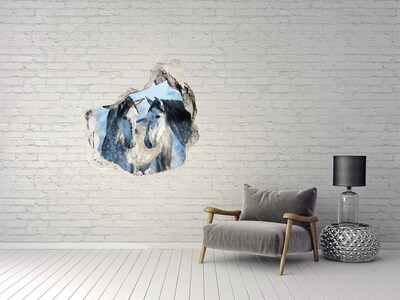 Hole in the wall decal Horses in virtual space