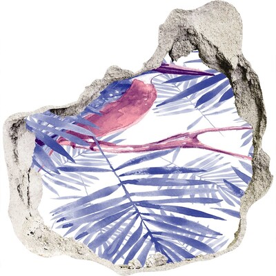 3D wall hole wallpaper Tropical paradise behind the wall