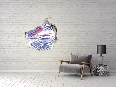 3D wall hole wallpaper Tropical paradise behind the wall