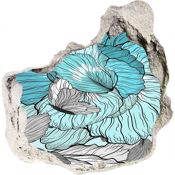 Hole in the wall sticker A floral oasis in concrete