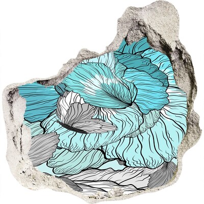 Hole in the wall sticker A floral oasis in concrete