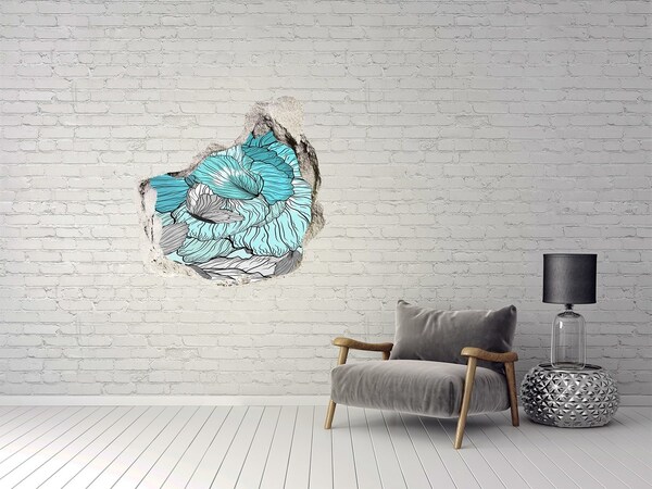 Hole in the wall sticker Floral pattern