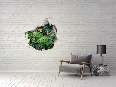 Hole wall sticker Tropical garden behind the wall