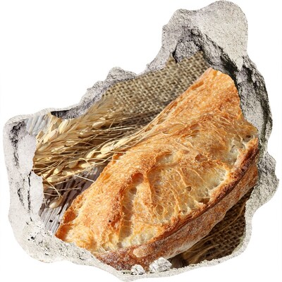 3D wall hole Bread with grain in the background