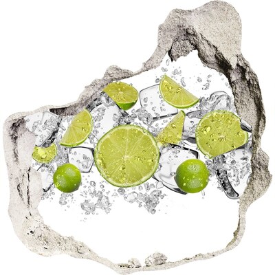 Hole wall sticker A refreshing cocktail with lime