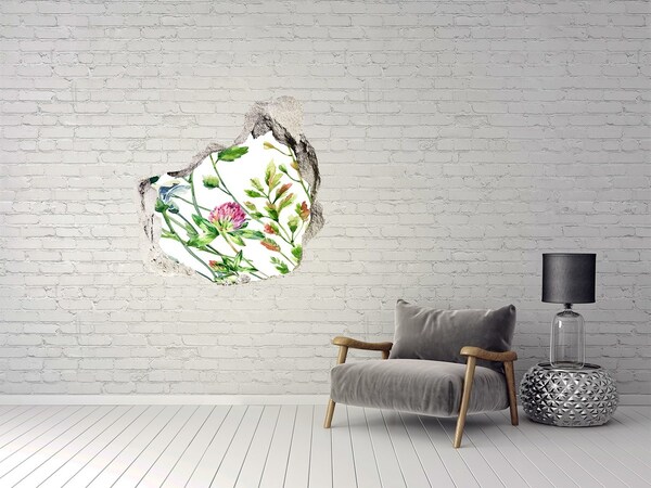 Hole wall sticker Wild flowers