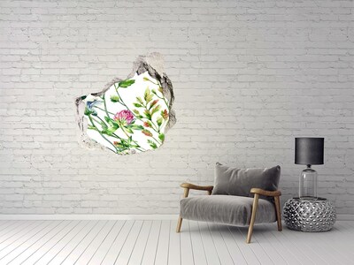 Hole wall sticker Flower garden behind the walls