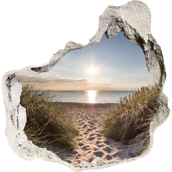 Hole wall sticker Sunset over the beach