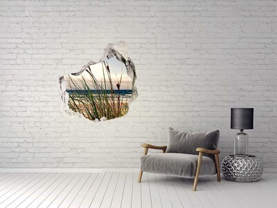 Hole in the wall decal View of the sea through a hole in the wall
