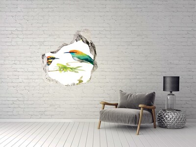 Hole in the wall sticker Birds in a tropical paradise