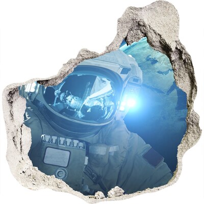 Hole in the wall decal Astronaut in space
