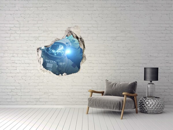Hole in the wall decal Astronaut in space