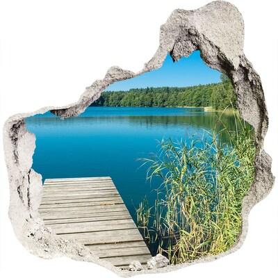 Hole in the wall sticker Lake in the forest
