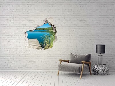 Hole in the wall sticker Lake in the forest
