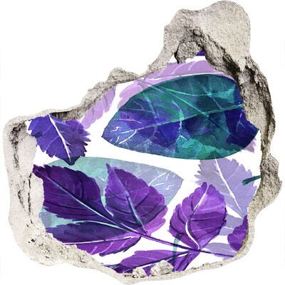 Hole in the wall decal Green leaves in a hole in the wall