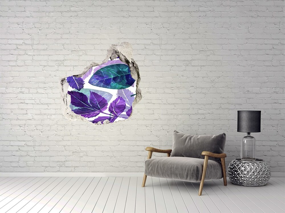 Hole in the wall decal Colorful leaves