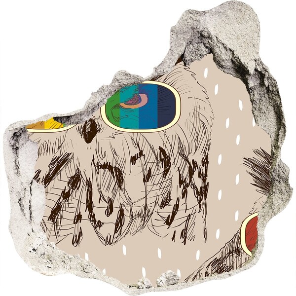 3D wall hole wallpaper Owl's Eye in a Hole in the Wall