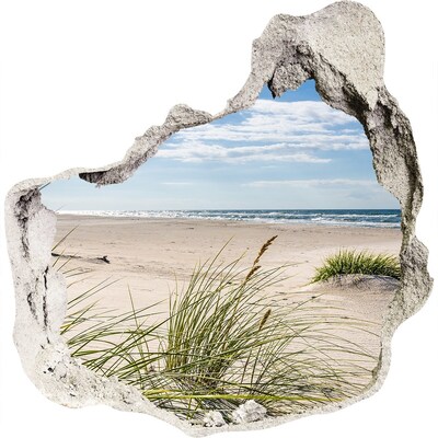 Hole in the wall decal View of the beach