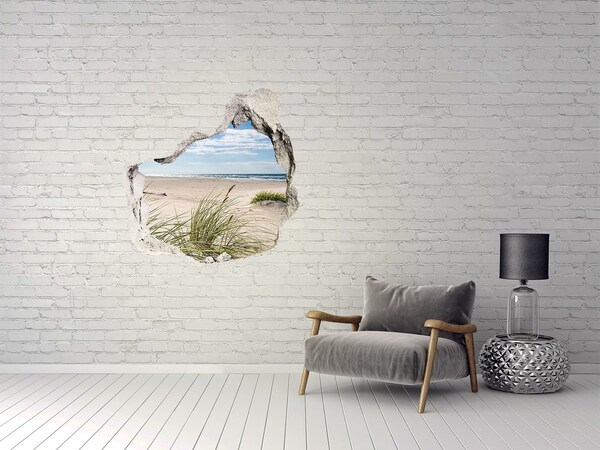 Hole in the wall decal View of the beach