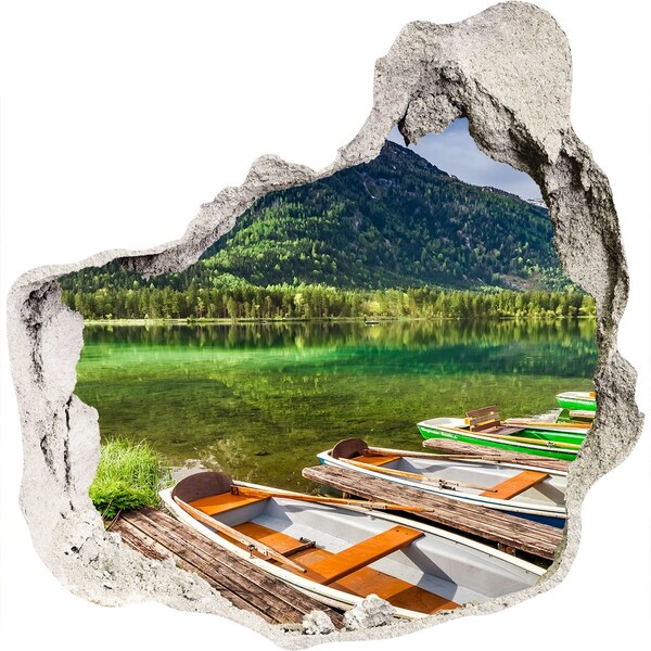 Hole in the wall decal Boats on the lake